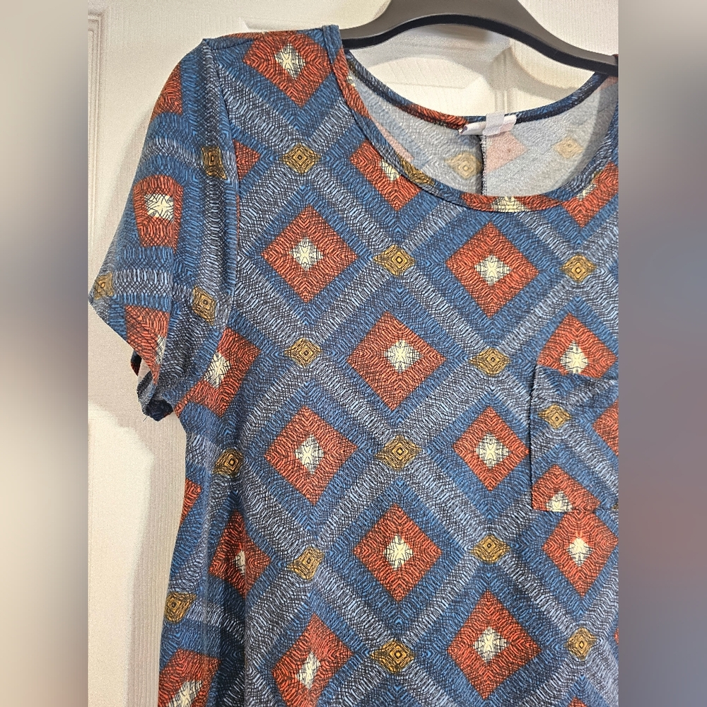 Geometric Patterned Blue Dress - Picture 3 of 5